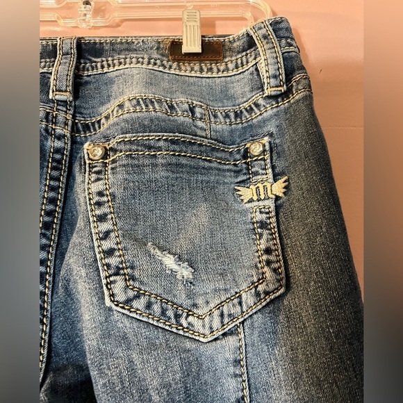 Miss me ladies heaven flare wide leg high rise jeans boho grunge retro size 30 - Picture 5 of 13